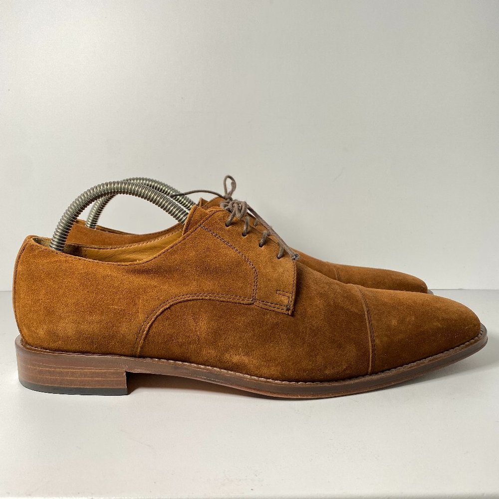 Broletto Oxford Dress Shoes Mens 10.5 M Brown Suede Leather Italy Derby Lace Up